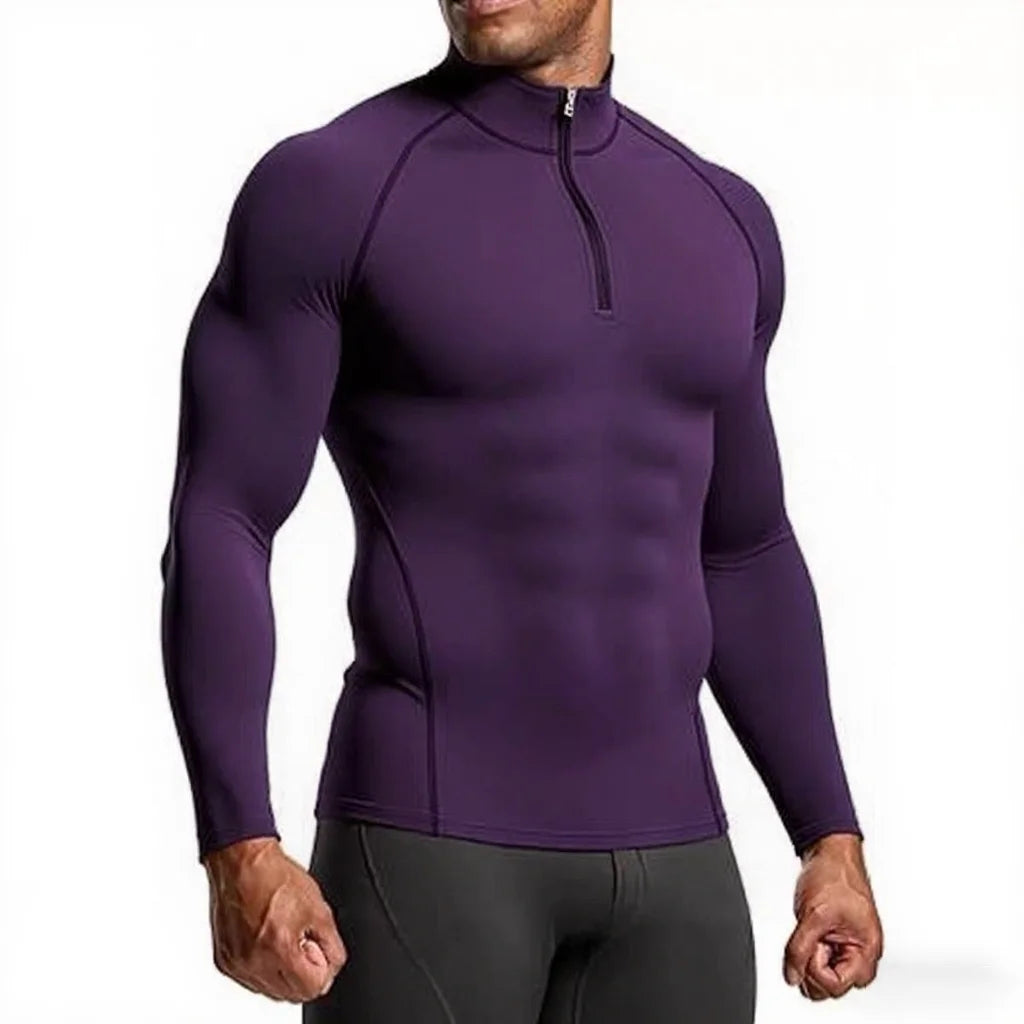 Men Sportswear Fitness Shirts Slim Long sleeve Gym T-shirt Running Top