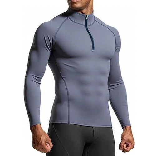 Men Sportswear Fitness Shirts Slim Long sleeve Gym T-shirt Running Top