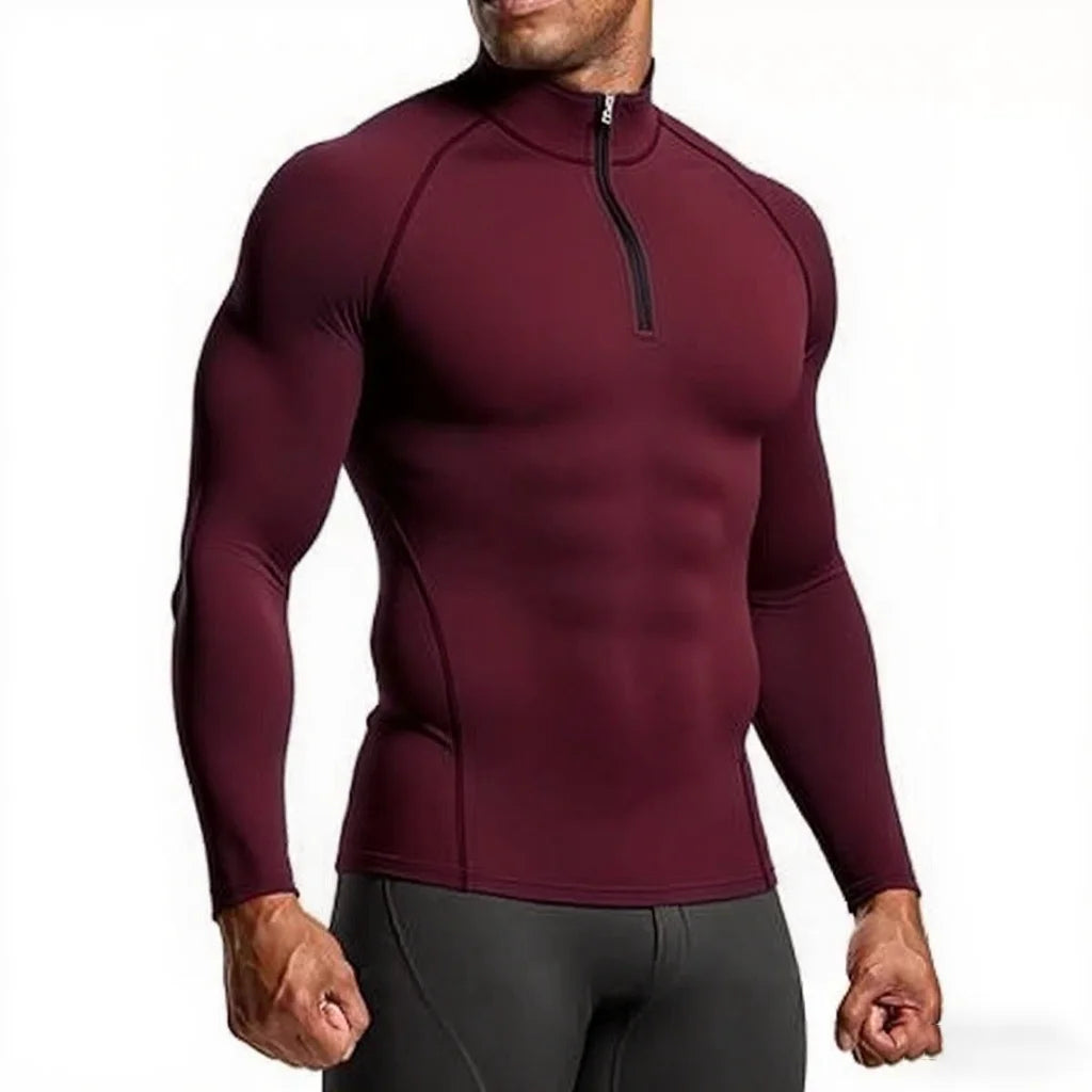 Men Sportswear Fitness Shirts Slim Long sleeve Gym T-shirt Running Top