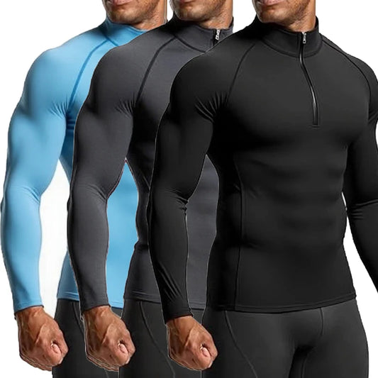 Men Sportswear Fitness Shirts Slim Long sleeve Gym T-shirt Running Top