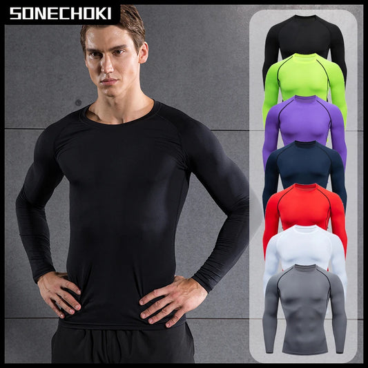 Compression Running Top Men Long Sleeve Shirt For Male Gym Clothing