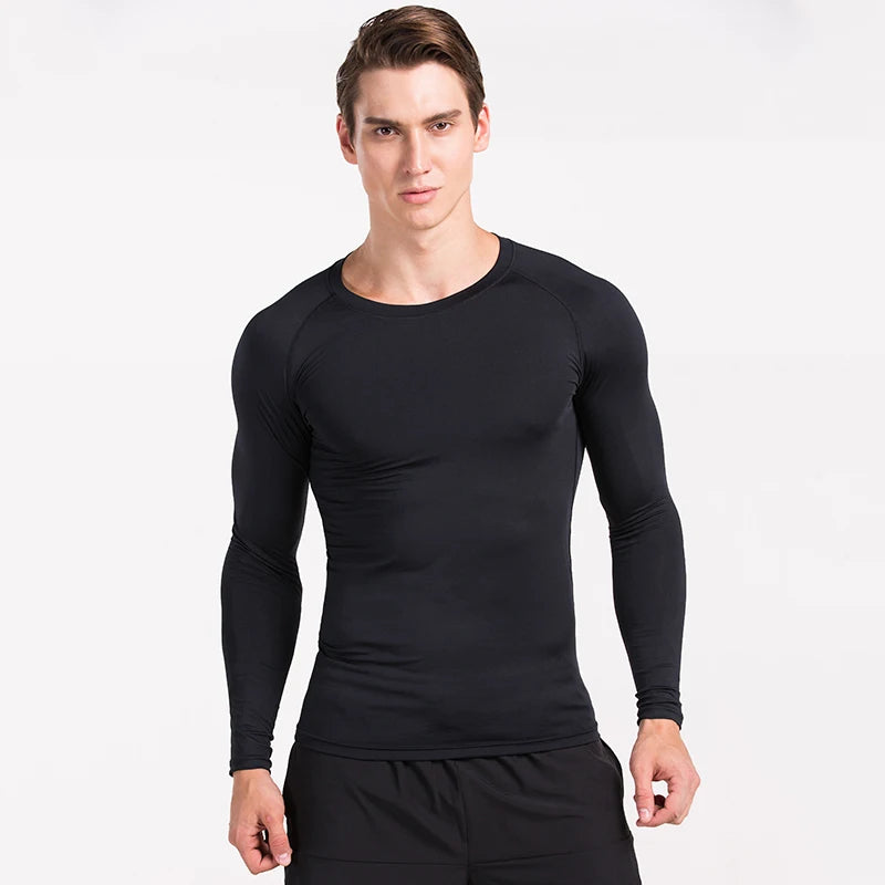 Compression Running Top Men Long Sleeve Shirt For Male Gym Clothing