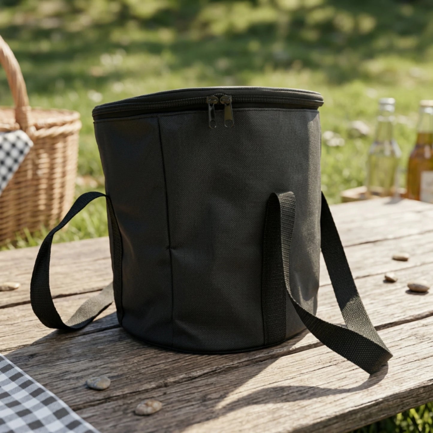 Sports Storage Bag with Shoulder Strap Multipurpose Cylindrical Gear Bag with Zipper Lightweight Multifunctional for Athletes