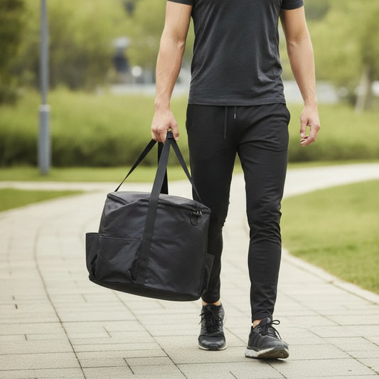 Sports Storage Bag with Shoulder Strap Multipurpose Cylindrical Gear Bag with Zipper Lightweight Multifunctional for Athletes